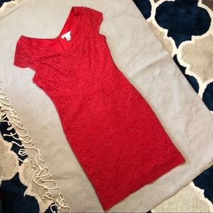 Liz Claiborne Red Lace Dress, Size 8